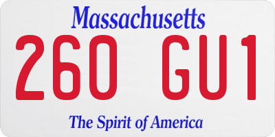 MA license plate 260GU1