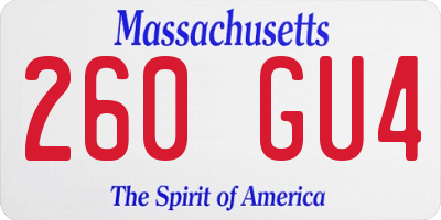 MA license plate 260GU4
