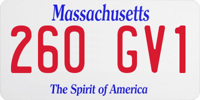MA license plate 260GV1