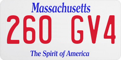 MA license plate 260GV4
