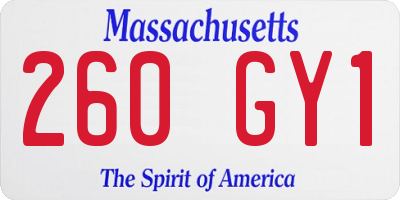 MA license plate 260GY1