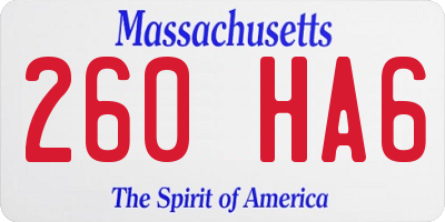 MA license plate 260HA6