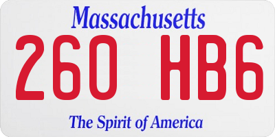MA license plate 260HB6