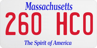 MA license plate 260HC0