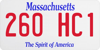 MA license plate 260HC1