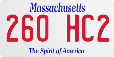 MA license plate 260HC2