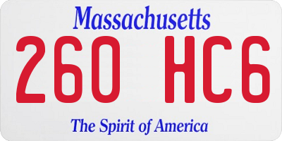 MA license plate 260HC6