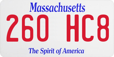 MA license plate 260HC8