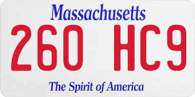 MA license plate 260HC9