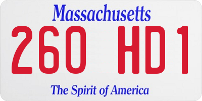 MA license plate 260HD1