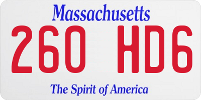 MA license plate 260HD6