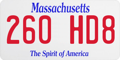 MA license plate 260HD8