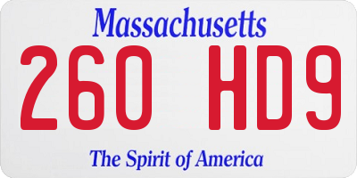 MA license plate 260HD9