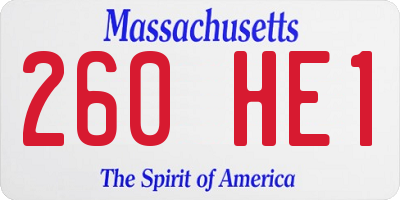 MA license plate 260HE1