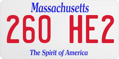 MA license plate 260HE2