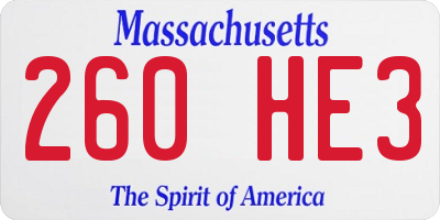 MA license plate 260HE3