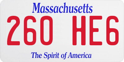 MA license plate 260HE6