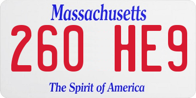 MA license plate 260HE9