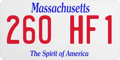 MA license plate 260HF1