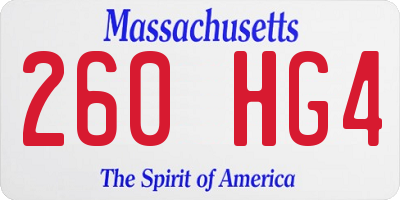 MA license plate 260HG4