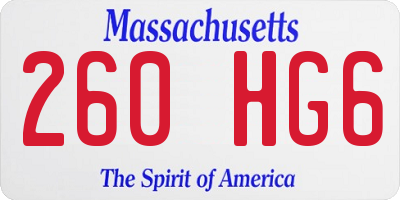 MA license plate 260HG6