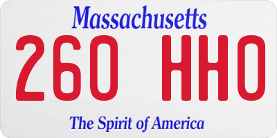 MA license plate 260HH0
