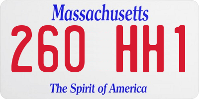 MA license plate 260HH1