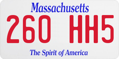 MA license plate 260HH5