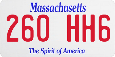 MA license plate 260HH6