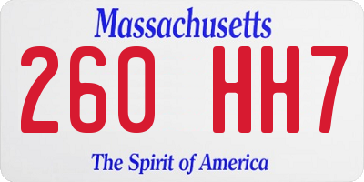 MA license plate 260HH7
