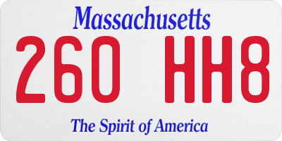 MA license plate 260HH8