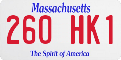 MA license plate 260HK1