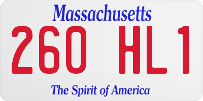 MA license plate 260HL1