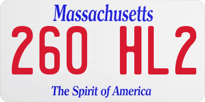 MA license plate 260HL2