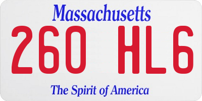 MA license plate 260HL6