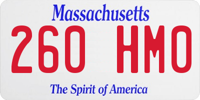 MA license plate 260HM0