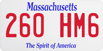MA license plate 260HM6