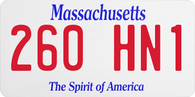 MA license plate 260HN1