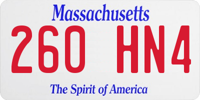 MA license plate 260HN4