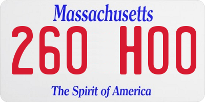 MA license plate 260HO0