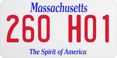 MA license plate 260HO1