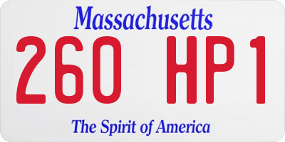 MA license plate 260HP1