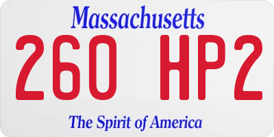 MA license plate 260HP2