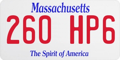MA license plate 260HP6