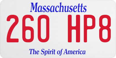 MA license plate 260HP8