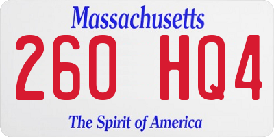 MA license plate 260HQ4