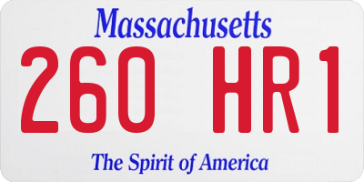 MA license plate 260HR1