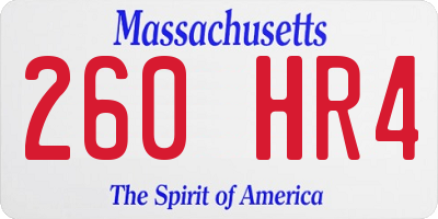 MA license plate 260HR4