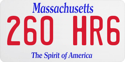 MA license plate 260HR6