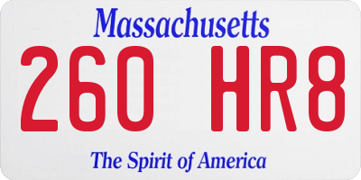 MA license plate 260HR8